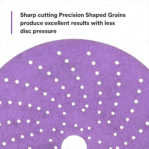 Miniatura 6 de Cubitron 3M II Hookit Clean - Disco abrasivo de lijado 31481, 6 pulgadas, grado 220+, paquete de 50 discos, prácticamente libre de polvo, alto