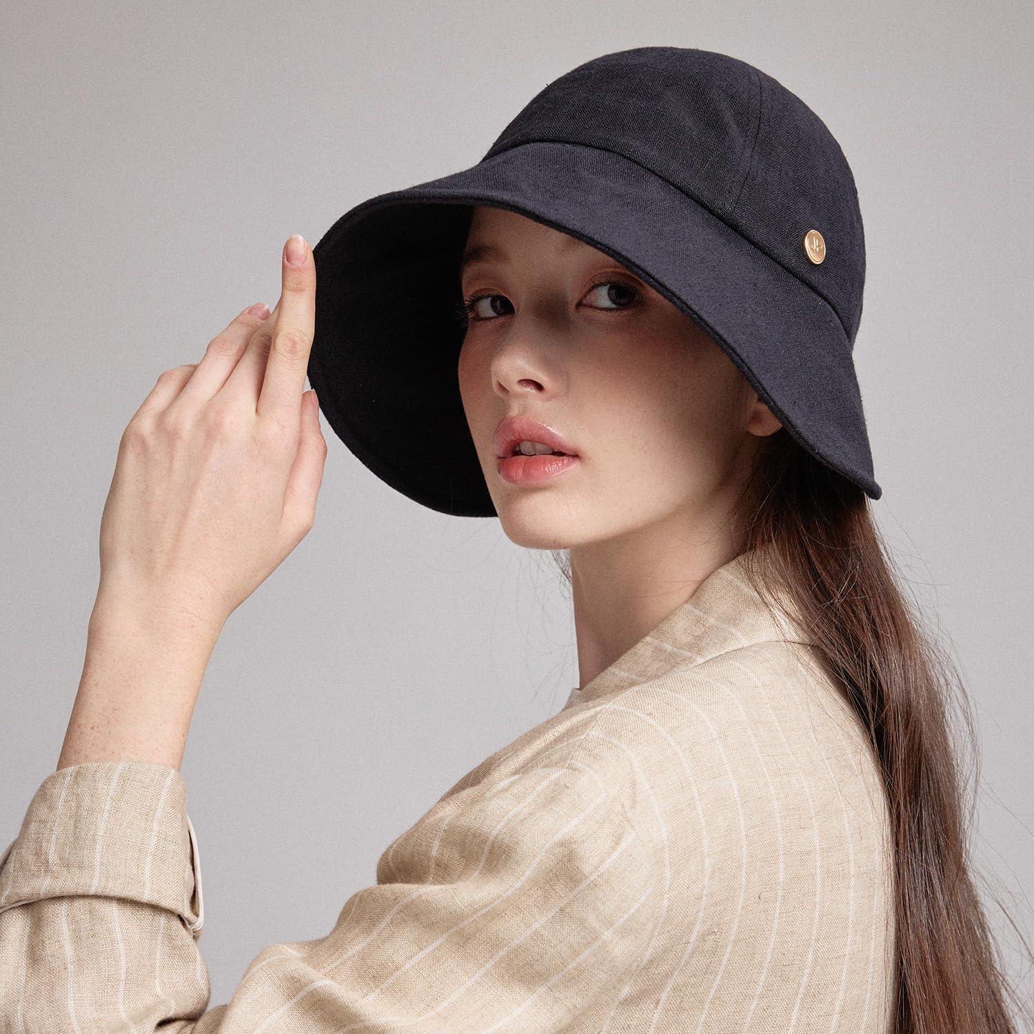 WHITE SANDS MOJA Linen Victorian Bonnet Hat Sun Cap, Foldable Summer Visor | New Katy - Image 2