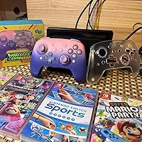 Vista 6 de KENNEAS Wireless Controller Compatible with SwitchOLEDLite(No Deadzone), Ergonomics GripFancy LED LightReplaceable Faceplates 850mAh Big