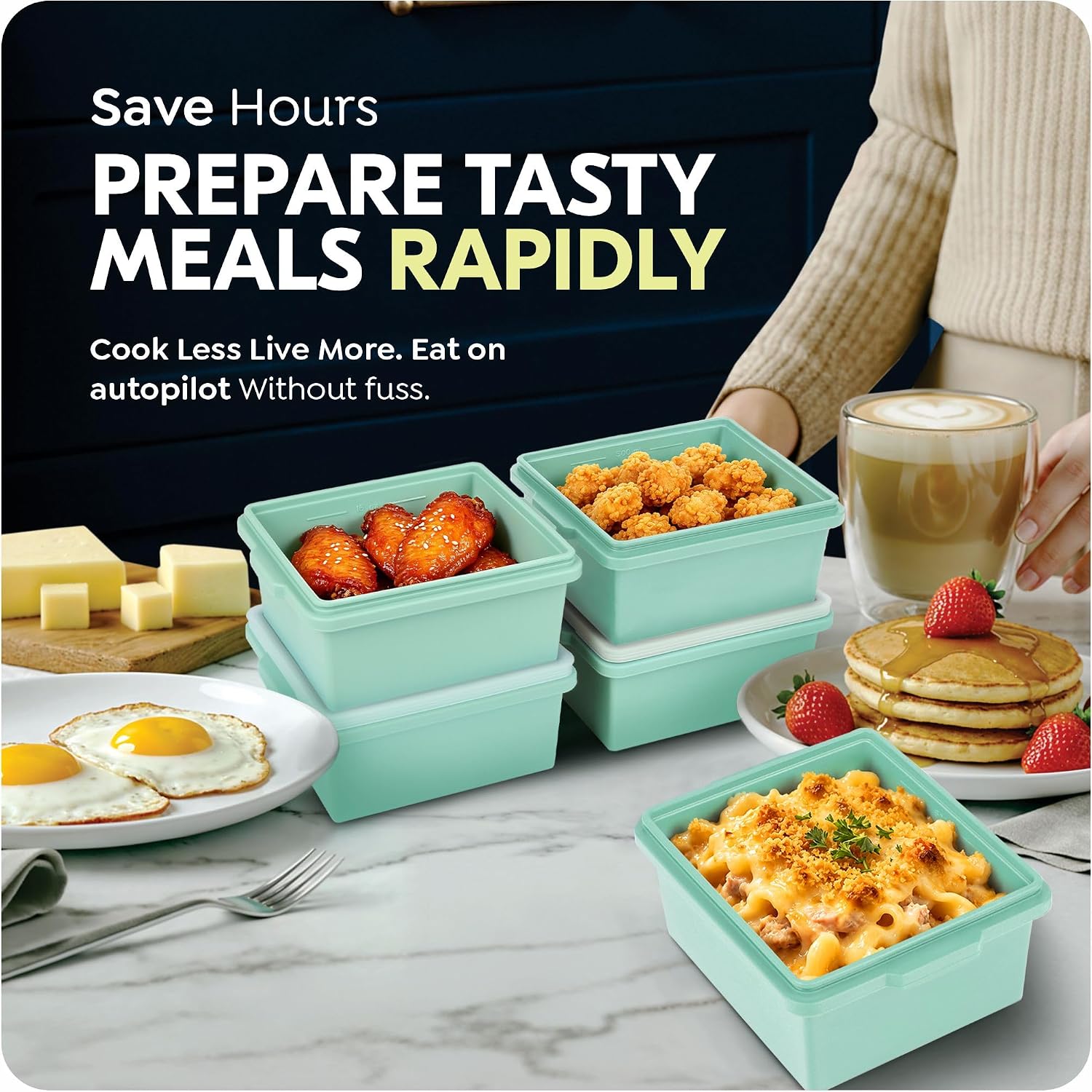 2 Cup Silicone Freezer Molds with Lids, 4 Pack Freezer Trays