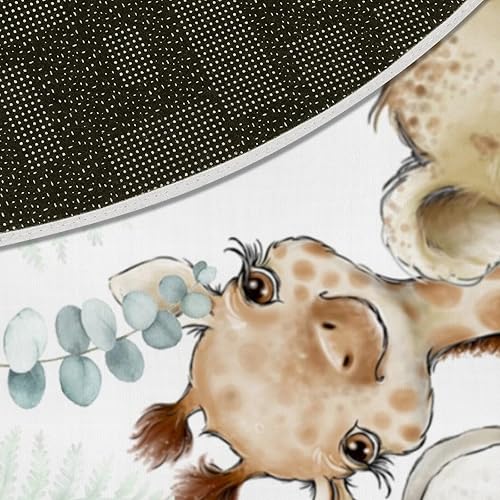 Miniatura 7 de HawSkgFub Alfombra de área de juegos de animales de selva africana para niños y niñas pequeños, elefante, jirafa, león, cebra, antideslizante,