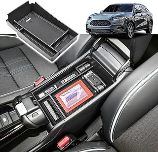 Center Console Organizer Tray Compatible with Honda HR-V 2023 2024 2025 2026 HRV Accessories, ABS Console Organizer Armrest Storage Box Coin Holder, Black