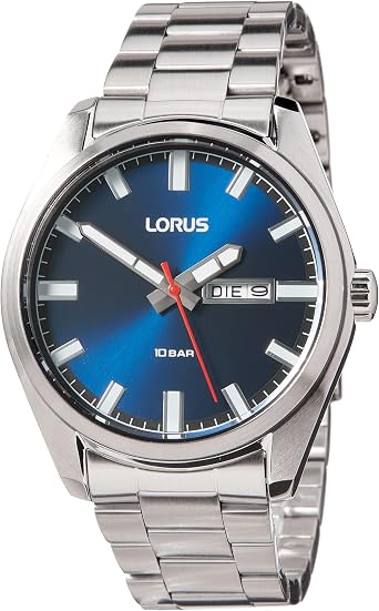 Lorus RH349AX9 Men's Analogue Quartz Watch with Metal Strap, Blue, Bracelet