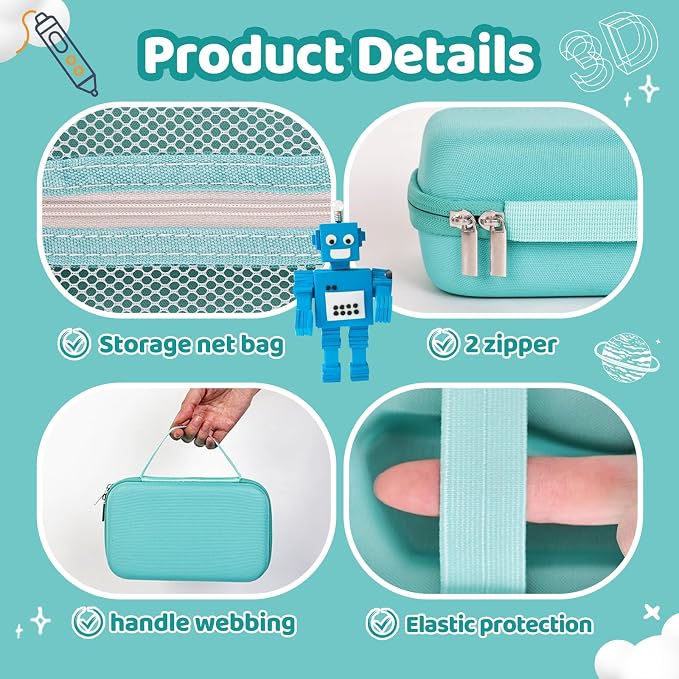 Estuche compatible para 3Doodler Start+ Essentials para lapiceras 3D miniatura 3