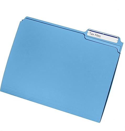 Miniatura 6 de Blue Summit Supplies 200 carpetas de archivos azules, tamaño carta, pestaña de corte de 13, tamaño carta, azul, ideal para organizar y almacenar
