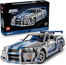 LEGO Technic 2 Fast 2 Furious Nissan Skyline GT-R (R34) Car - DIY Kit and Building Set for Adults - Collectible Model Street Racer with Drift Function - Gift for Car Enthusiasts and Movie Fans - 42210