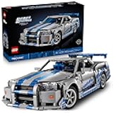 Technic 2 Fast 2 Furious Nissan Skyline GT-R (R34) Car - DIY Kit and Building Set for Adults - Collectible Model Street Racer with Drift Function - Gift for Car Enthusiasts and Movie Fans - 42210
