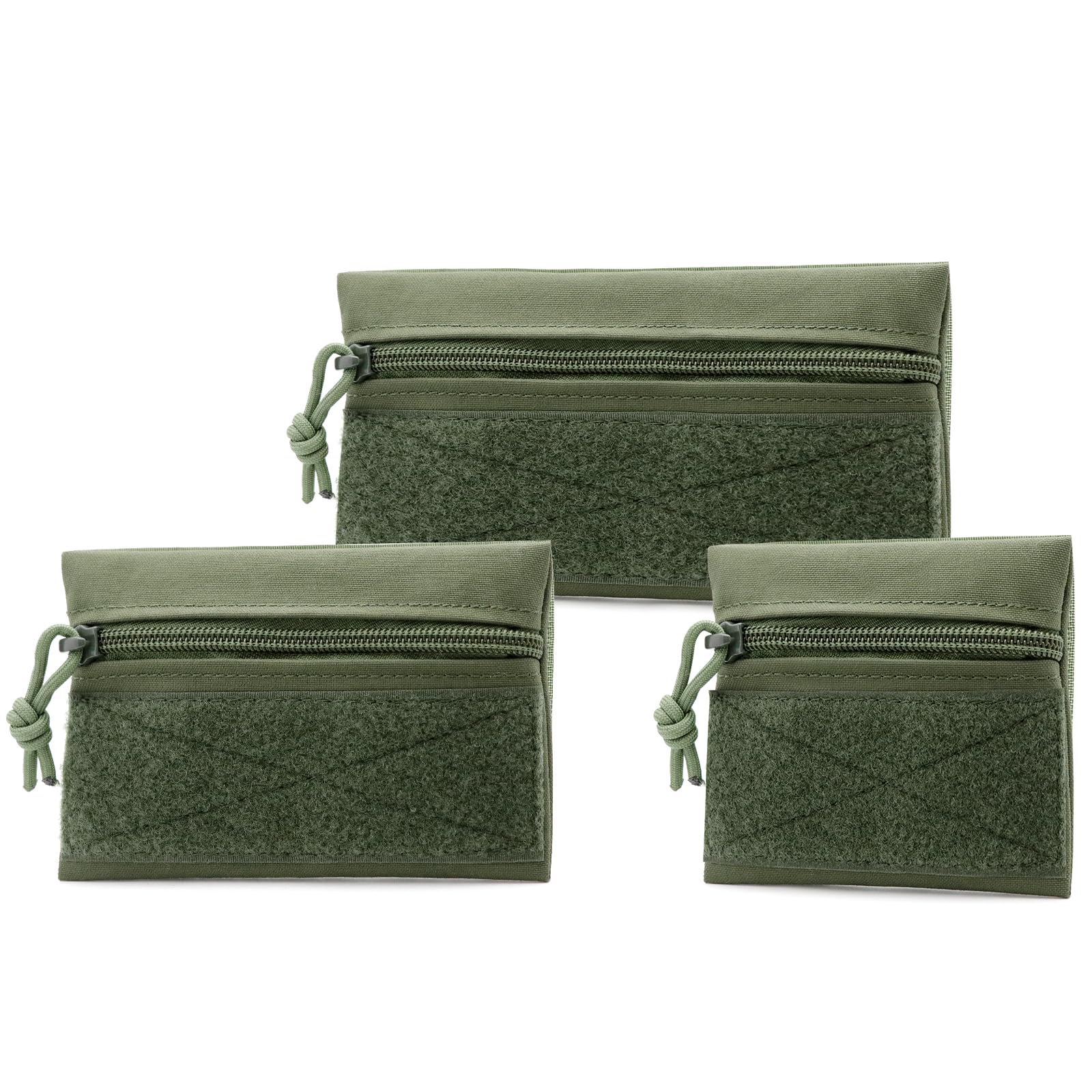 Qavctw 3 Pcs Tactical Admin Pouch Bag with Hook and Loop Tool Storage Bag Snack Pouch Candy Bag Hanging Pouches Backpack Accessory Pouch