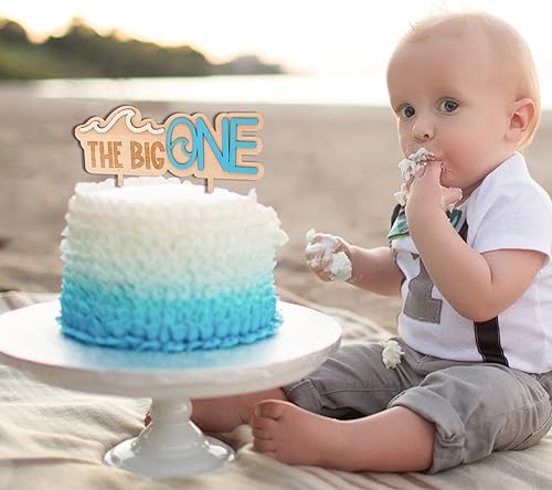 Miniatura 5 de The Big One - Decoración de madera para tarta, decoración de fiesta de primer o primer cumpleaños, decoración de fiesta de surfista, accesorios para