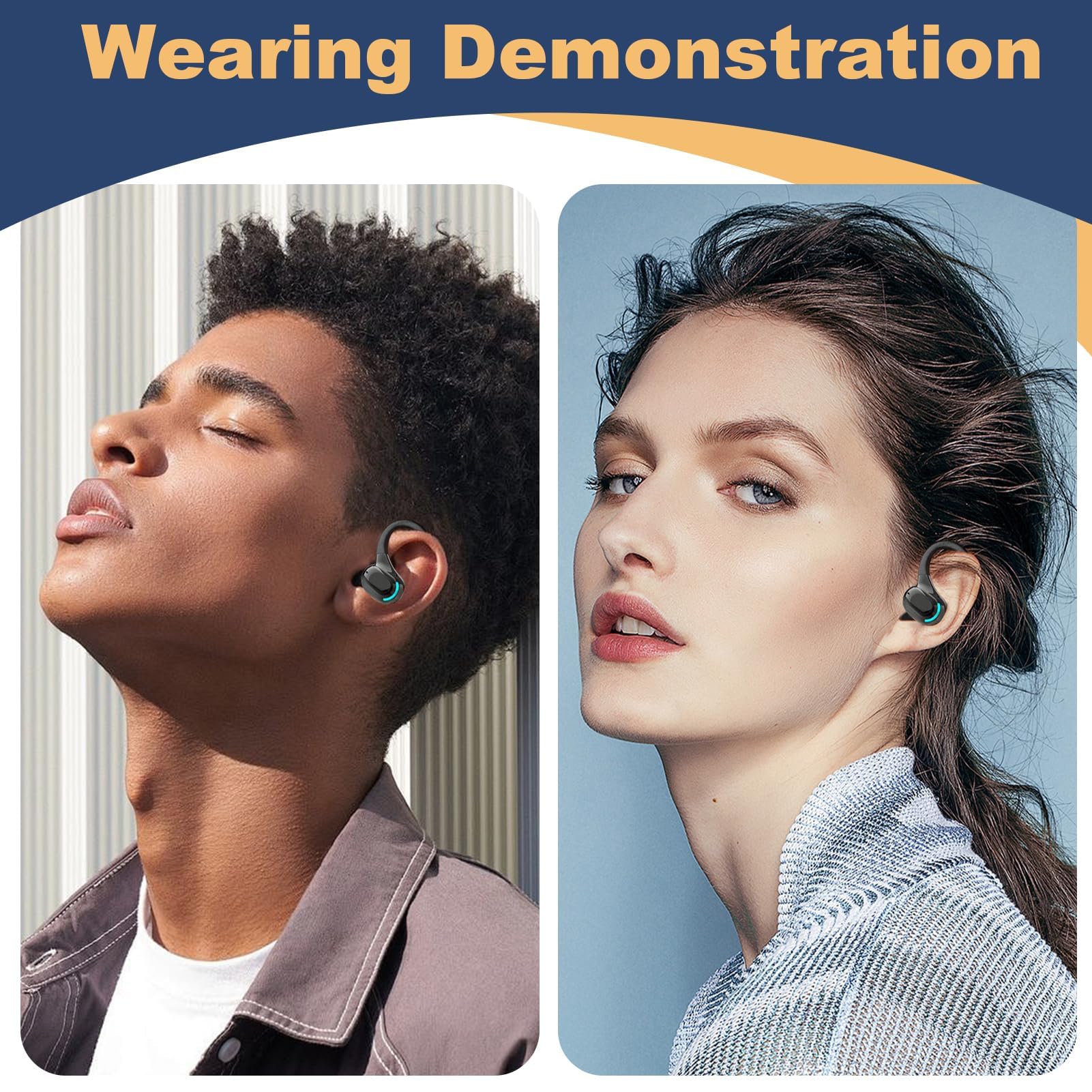 Auricolare Bluetooth V5.2 Singolo Senza Fili con Integrato Microfono Cuffie Mono Wireless Riduzione Rumore Sportivo Lungo Raggio HD Chiamata 20 Riproduzione per iPhone Android PC con Cavo di Ricarica