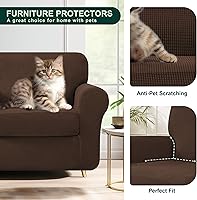 Vista 289 de CHUN YI - Funda elástica para sofá (7 piezas), funda para sofá de 3 plazas con tres respaldos y cojines separados con banda elástica, tela jacquard