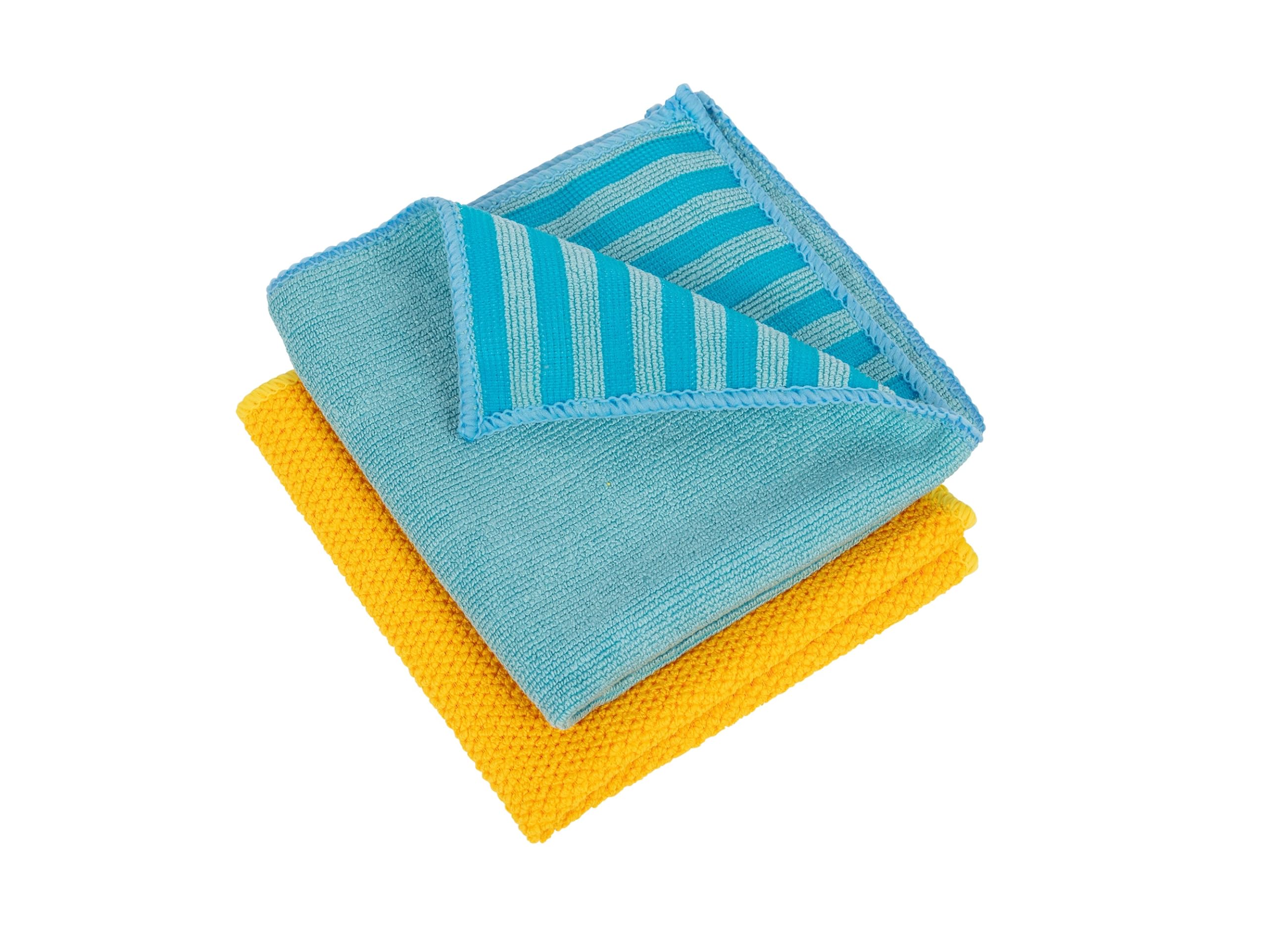 Addis Blue And Yellow Microfibre Bathroom Clean Kit 2Pk