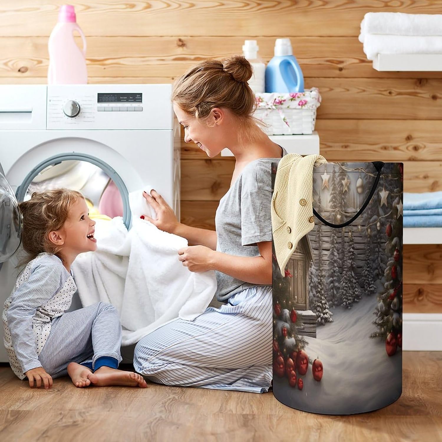 Dirty Clothes Basket Extra Large 110l Open Top Laundry Hamper With Portable Carry Handles, Foldable Waterproof Clothes Basket Spacious Laundry Bag For Bedroom Bathroom Laundry Room Dorm