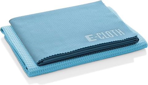 E-Cloth Microfiber Window Cleaning Cloth Kit - Glass, Mirror, Car, Lens, Reusabl
