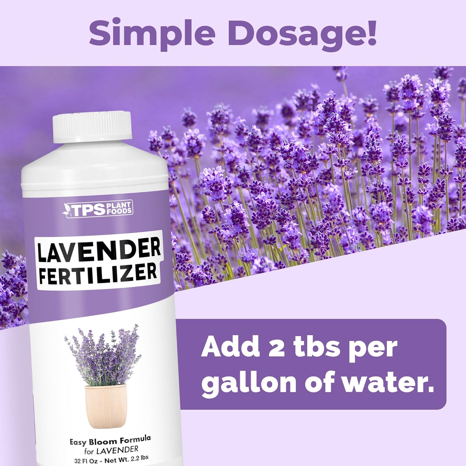 Lavender Fertilizer – Liquid Plant Food for More Blooms, Stronger Roots & Healthy Growth, 32 oz