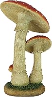Vista 4 de Design Toscano Estatua de hongos del bosque místico: rojo