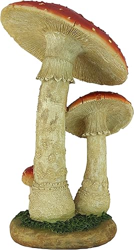 Miniatura 4 de Design Toscano Mystic Forest Mushroom Statue: Red