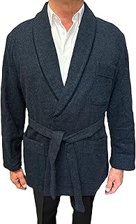 Robe de chambre courte pour homme en laine mélangée modèle châle classique Art. Oslo