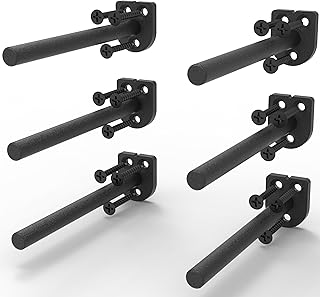 Floating Shelf Bracket（1/4 Inch Thick 6 Pack, 4 Inch Black） Solid Steel ...