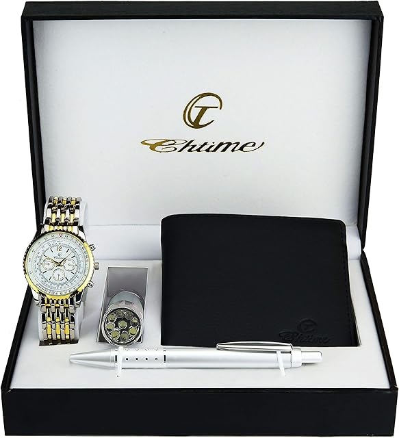 Gift Set Men's Watch - Multifunction Tool LED Lamp - Wallet -Pen