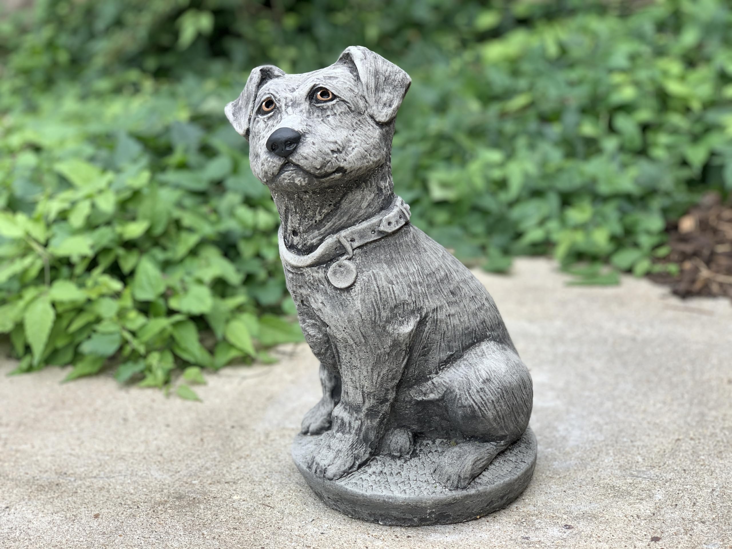 Amazon.co.jp: コンクリート製犬の彫刻 ジャックラッセルテリア 犬の像