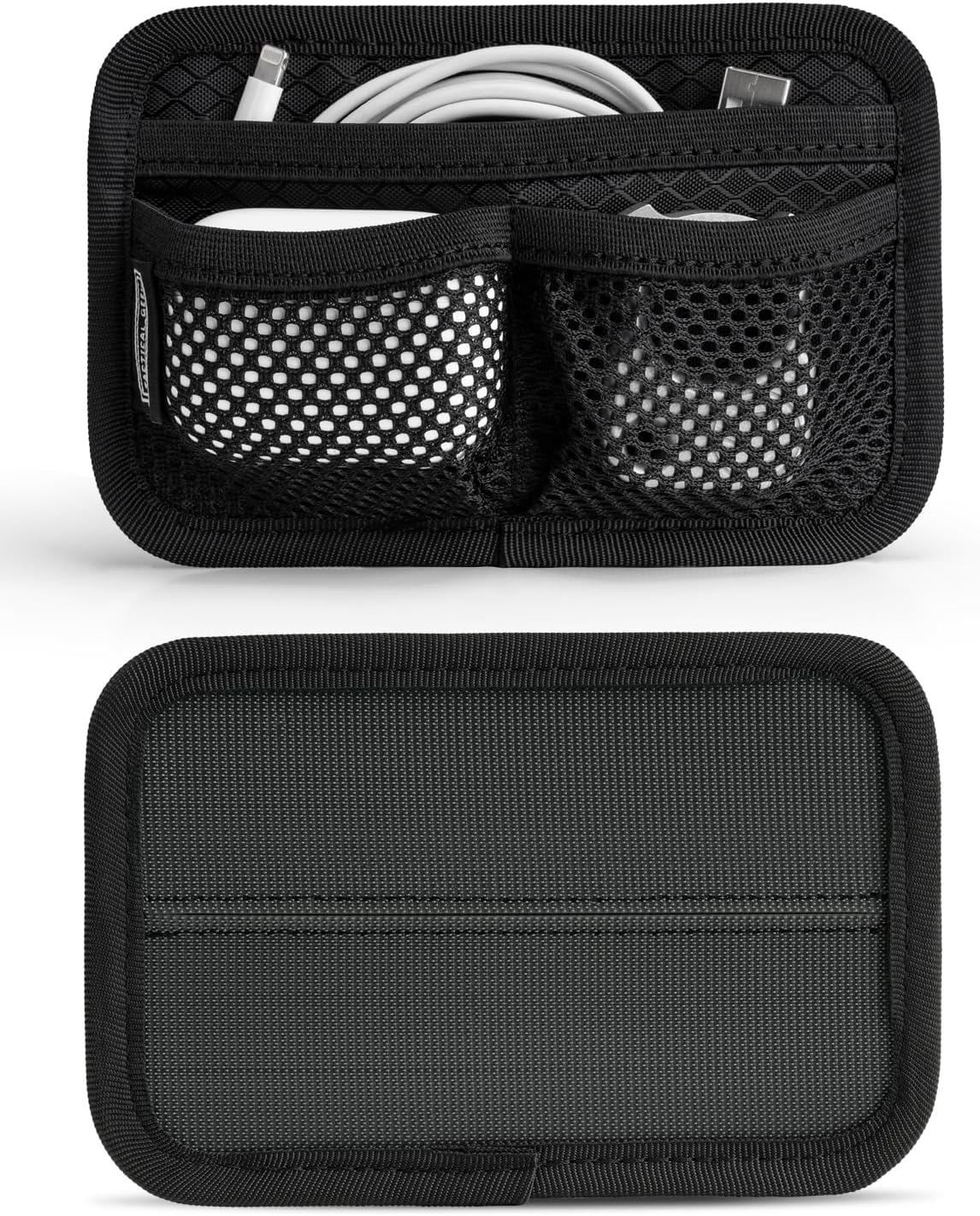 TACTICAL_GEEK TCM3 Mini EDC Organizer Board, Backpack Accessories with Open Pocket & Mesh Pocket, Utility Admin Bag Insert Panel Hook and Loop Modular Organizer for Daily Carry(Black)