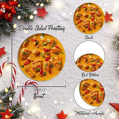Miniatura 59 de Adorno de Navidad mexicano de tortilla de maíz acrílico adornos para decoraciones de Navidad, divertidos y deliciosos adornos de decoración de árbol
