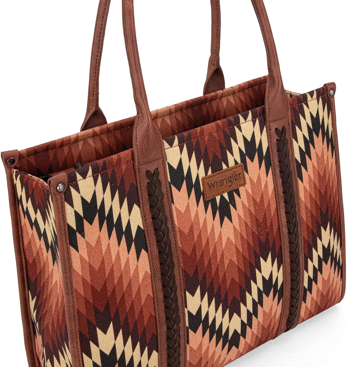 Montana West Wrangler Large Tote Bag for Women Western Structured Shoulder Bag with Laptop Compartment - Image 4