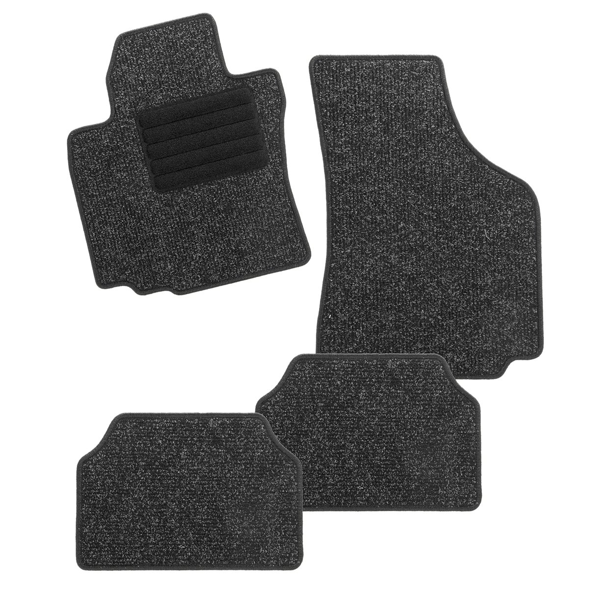 CarFashion BasicRips B02 254683 Car Floor Mat in Mottled Black Car Mat Black Foot Protector Black High Gloss Edging Car Floor Mats Set without Mat Holder