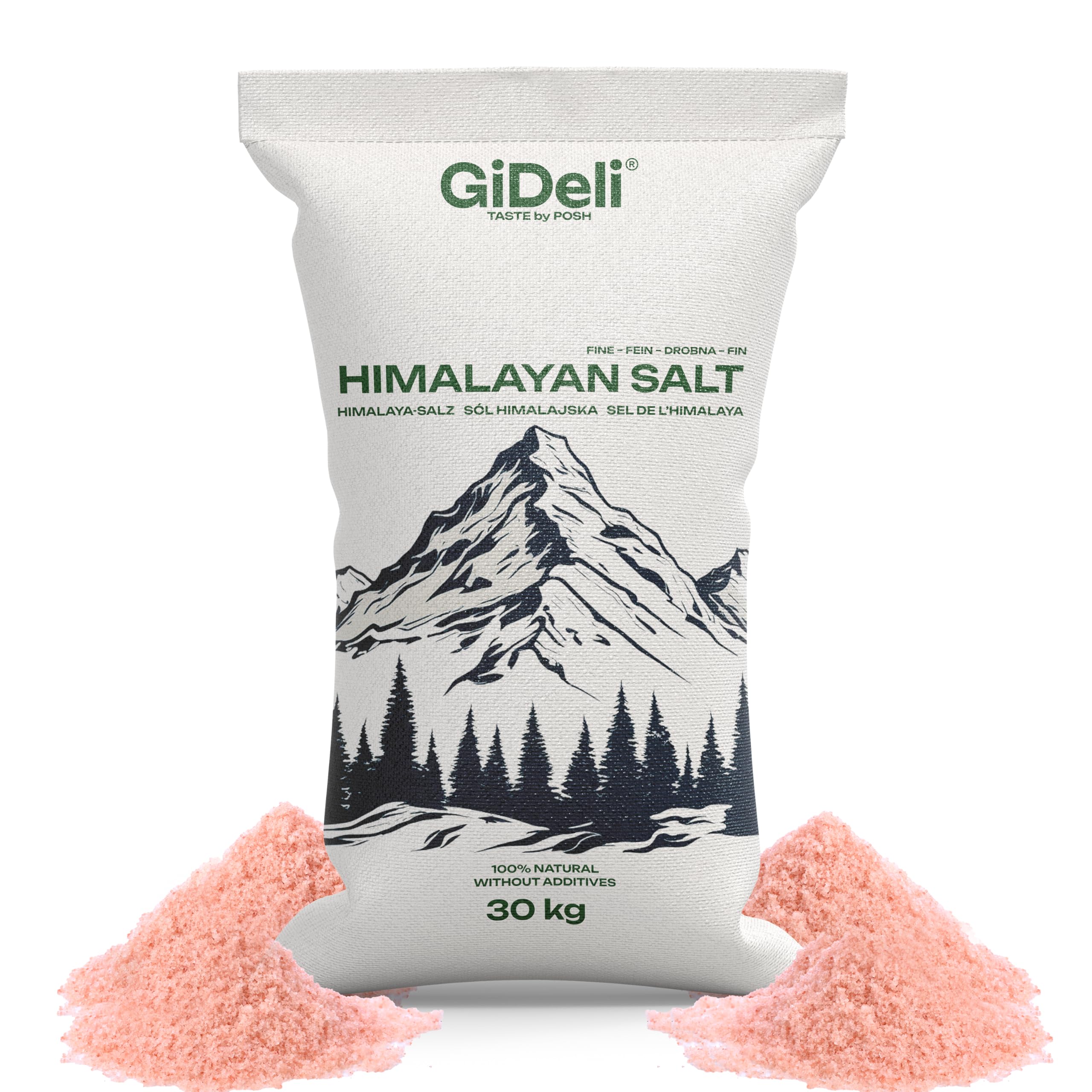 GiDeli Himalaya Salz Fein 30 kg - Rosa Kristallsalz - Natursalz Unbestrahlt - Speisesalz - Badesalz und Entspannungssalze - Steinsalz aus Punjab Pakistan