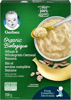 GERBER Organic Wheat & Wholegrain Oat Banana, Baby Cereal