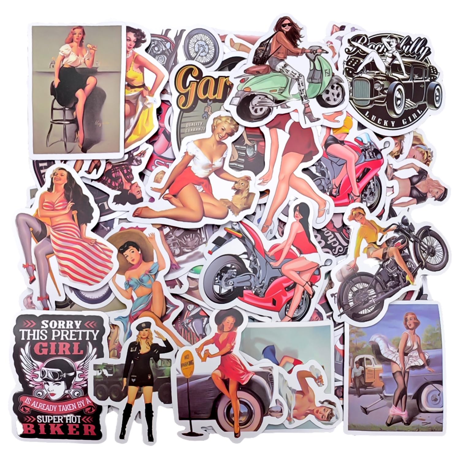 Eowvisn Girls Multicolor 100 Vintage Stickers, Personalized Graffiti Stickers, Waterproof Stickers, Can Decorate Suitcases, Skateboards, Guitars.
