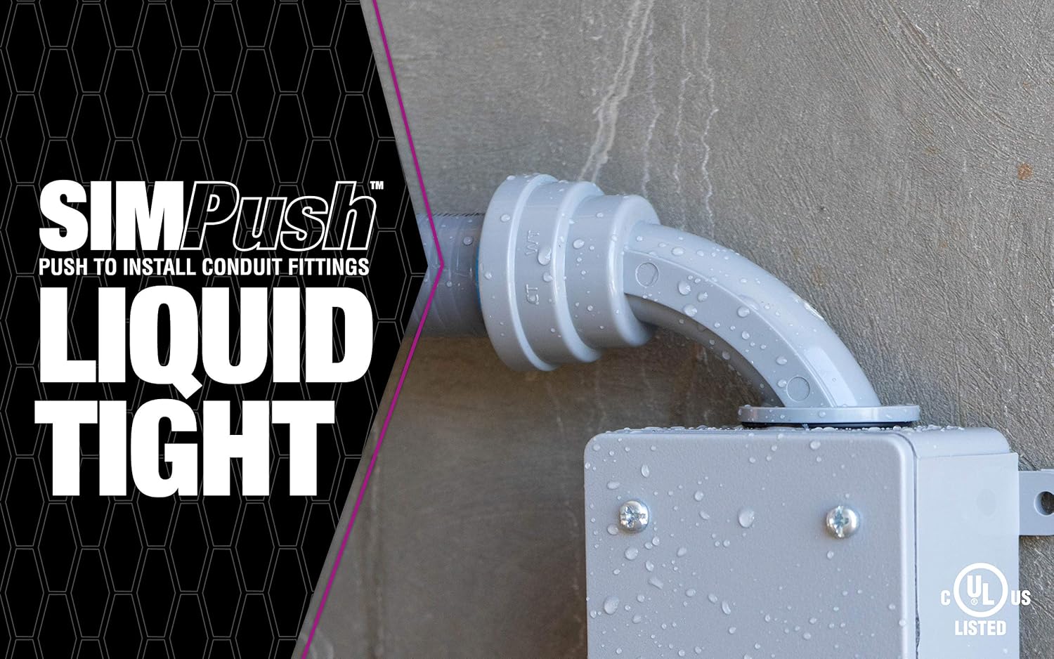 Southwire LTNM-CP-050WT Liquid Tight Non-Metallic Push Install Bulk Pack Qty 30 with Removal Tool 1/2" LT Coupling, Gray, Piece