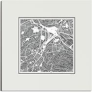 Vista 159 de O3 Design Studio Mapa de corte de papel Madrid negro mate de 20 x 20 pulgadas