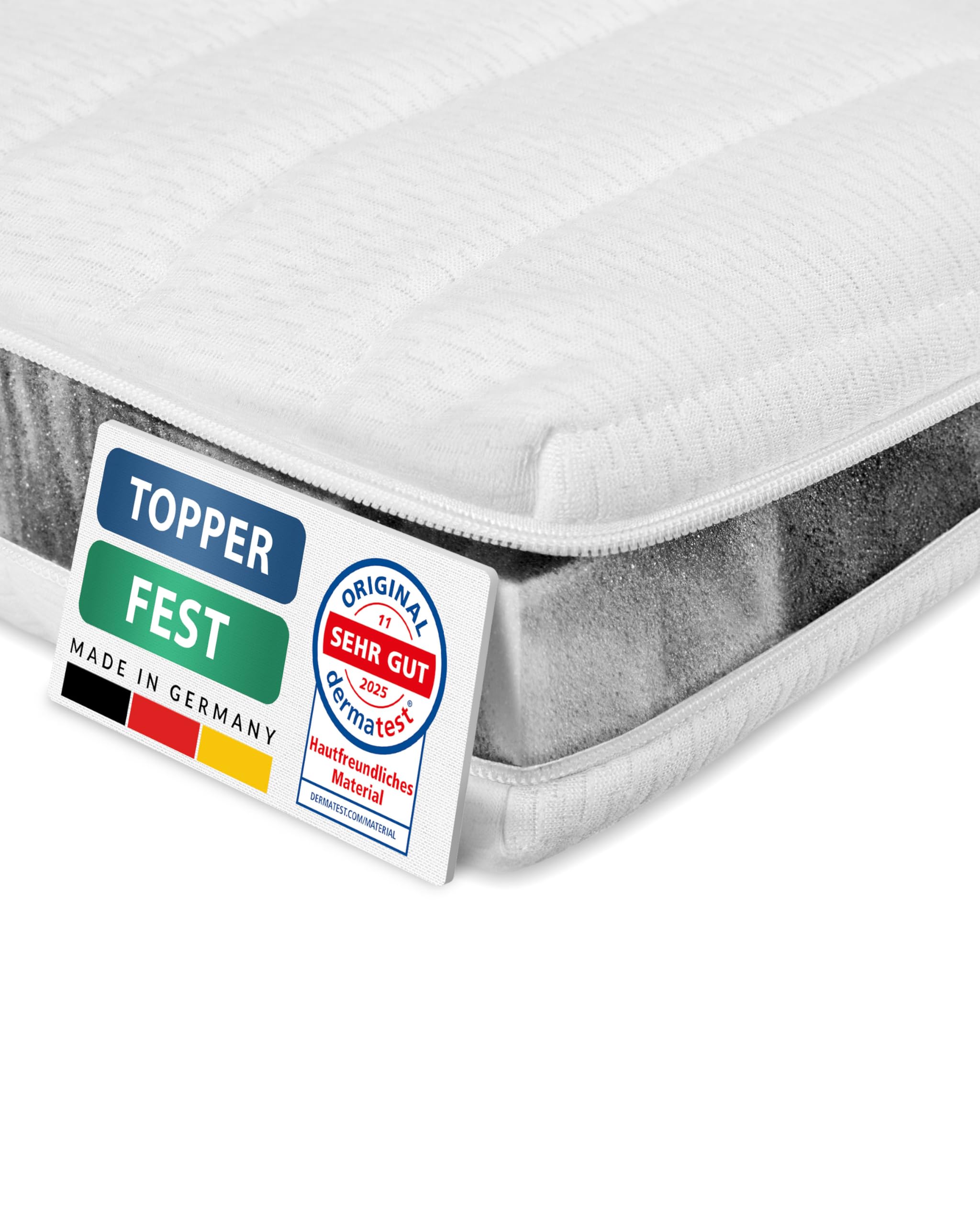 AM Qualitätsmatratzen Topper 80x200cm hart
