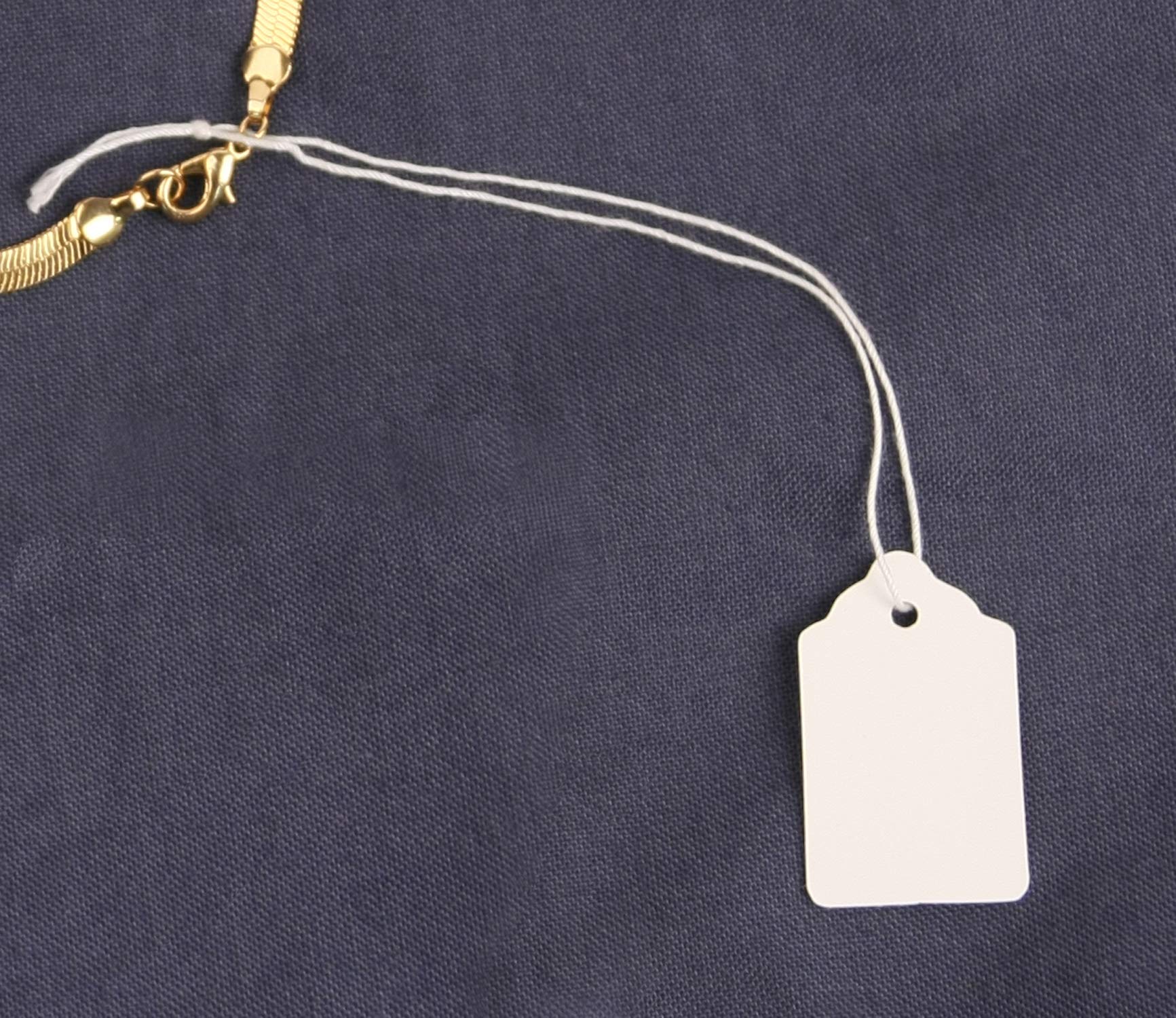 CuteBox 100-Piece Large White Jewelry String Tags - 5/8" X 15/16", Price Tags For Crafts, Clothing, Gifts - View #11