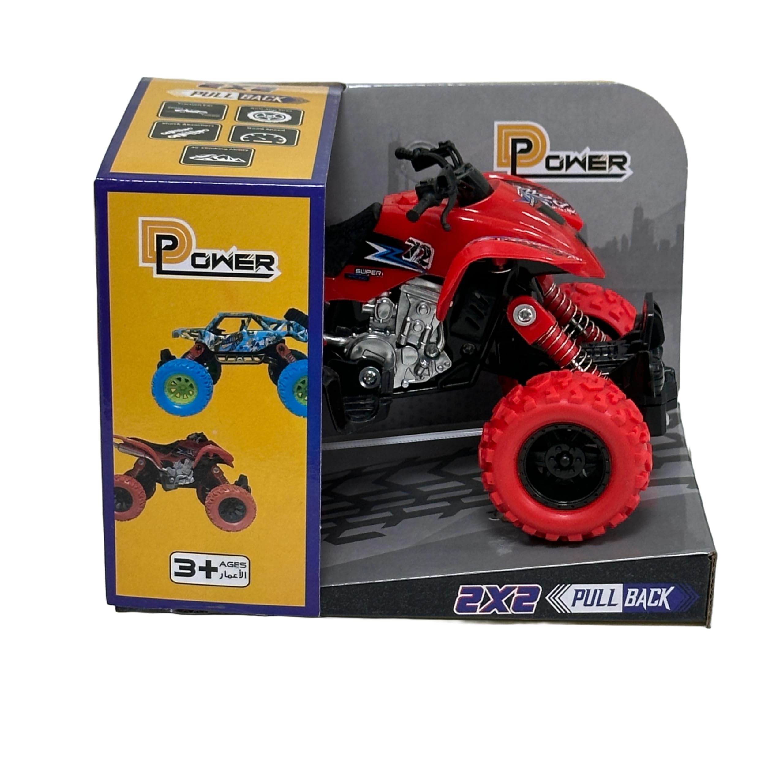 D-Power - Pullback Motorcycle Stunt Bike, Red | No Batteries Needed, Fun for All Ages | 3+