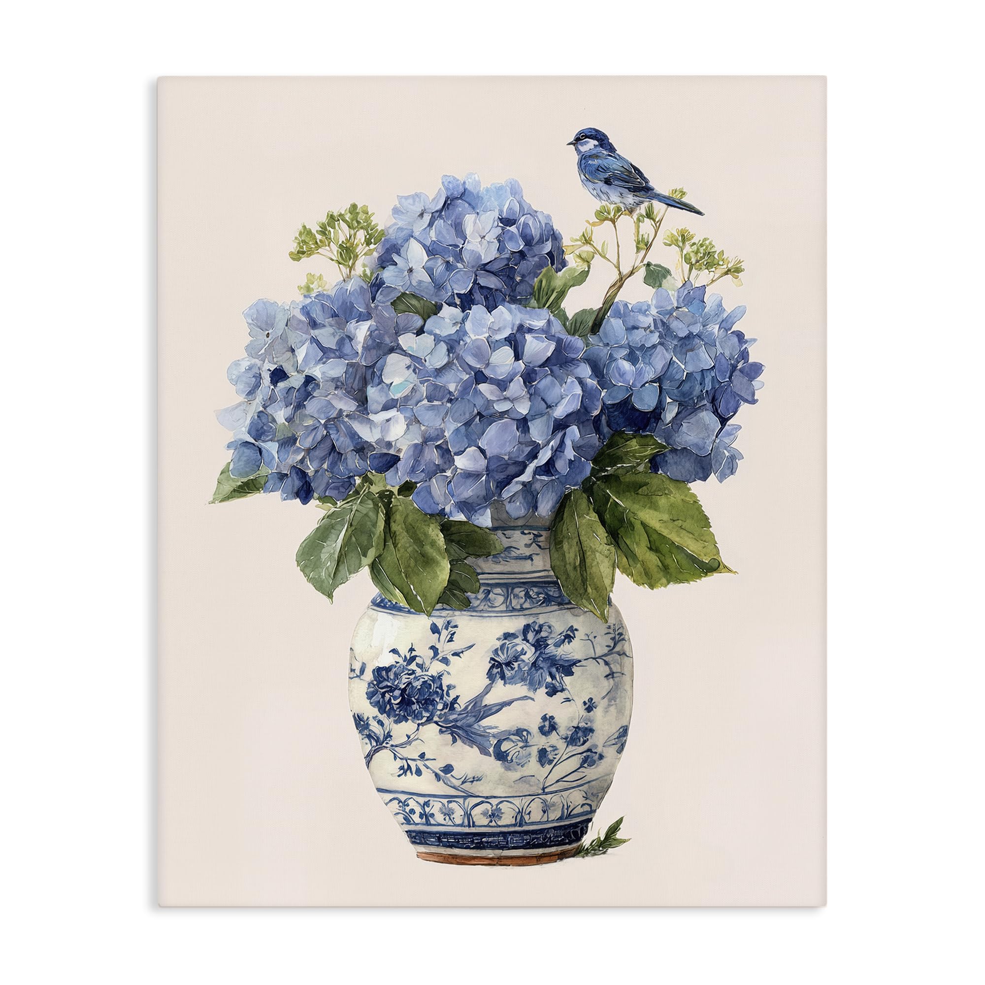 Stupell Industries Unframed 'Songbird Perched On Hydrangeas'| Canvas Art
