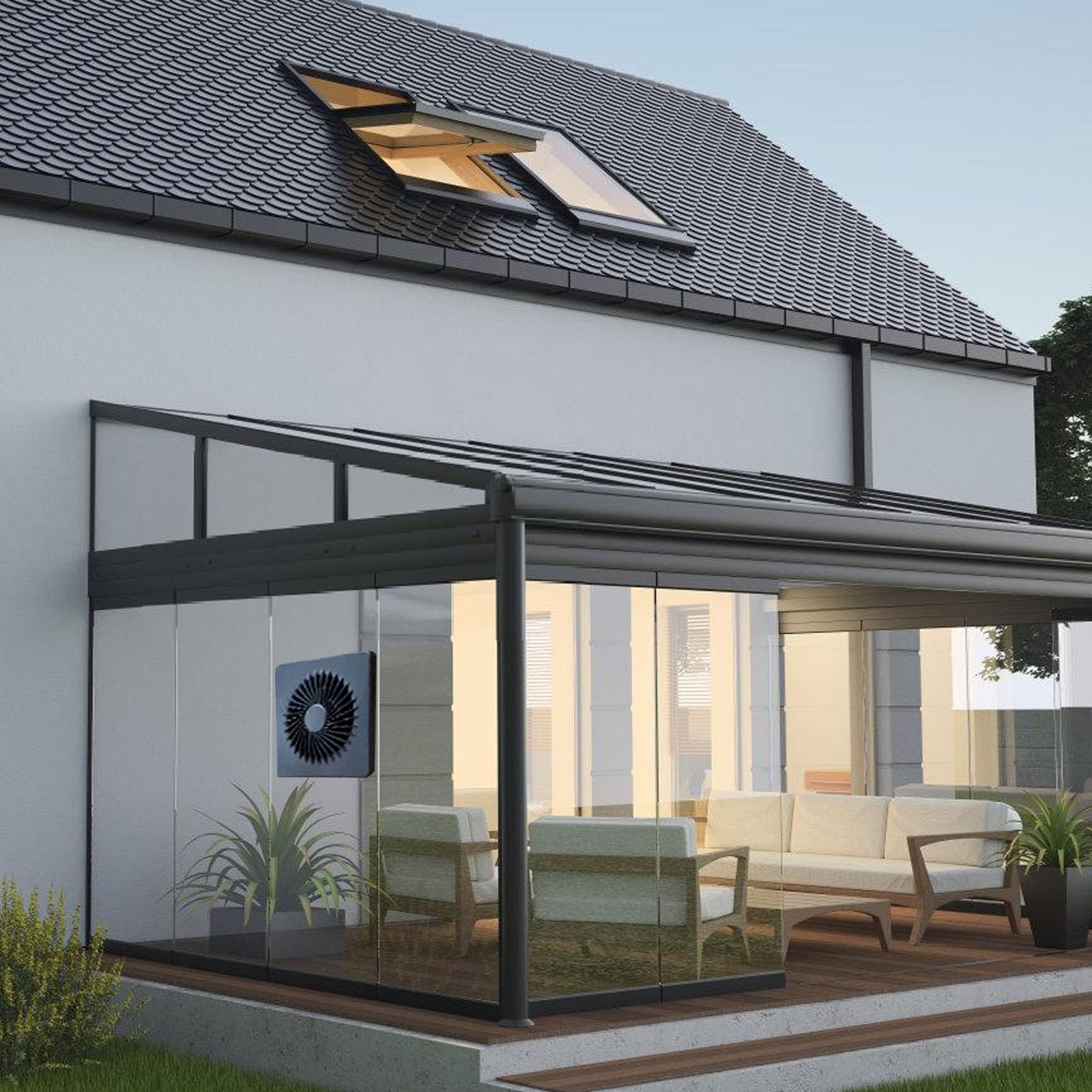 Ventola di scarico solare da 12 V 12 W con ventilatore a pannello solare, estrattore d'aria per ventilatore da soffitto e casa