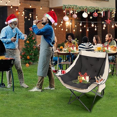 Miniatura 9 de Nice C Silla de campamento acolchada, sillas de campamento de gran tamaño, sillas plegables acolchadas gruesas de gran tamaño, silla deportiva al