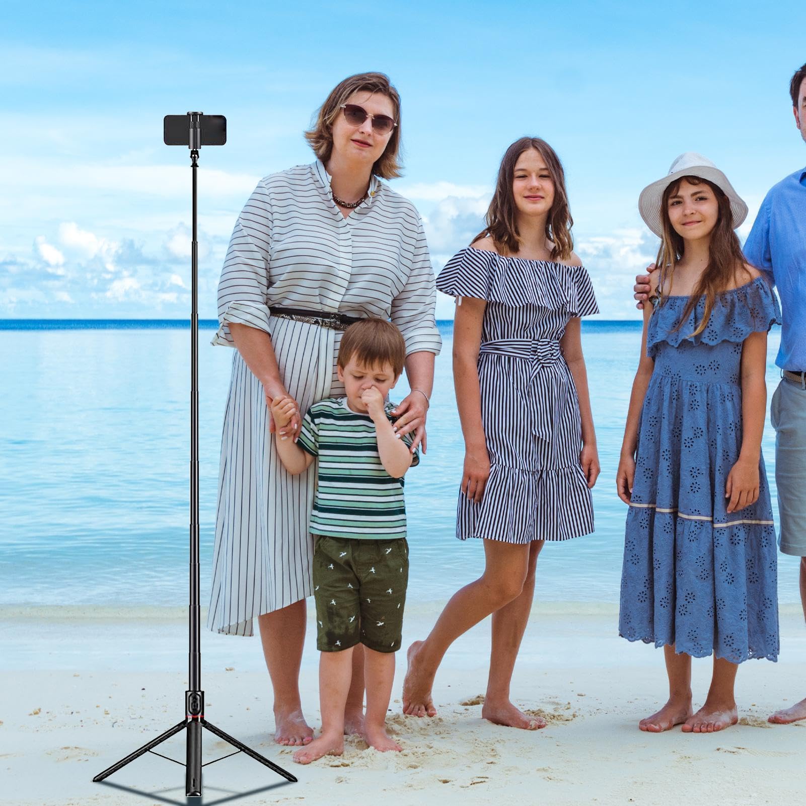 Selfie Stick Supporto Magnetico Estensibile Rotante A 360° | Treppiede Wireless Selfie Stick Telefono Per Vlogging e Live Streaming, Registrazione Video, Cucina, Escursioni,