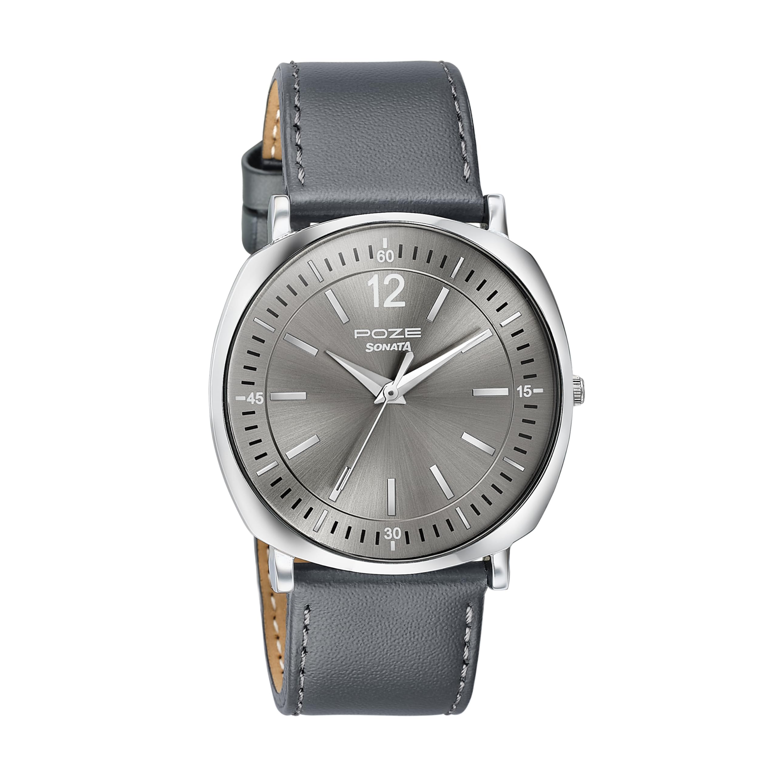 メタルトイズ D2 TOP H メカニカル SS Gray Stone Wash Sonata Poze 6 Strokes and Stroll Quartz Grey Round Dial Men's