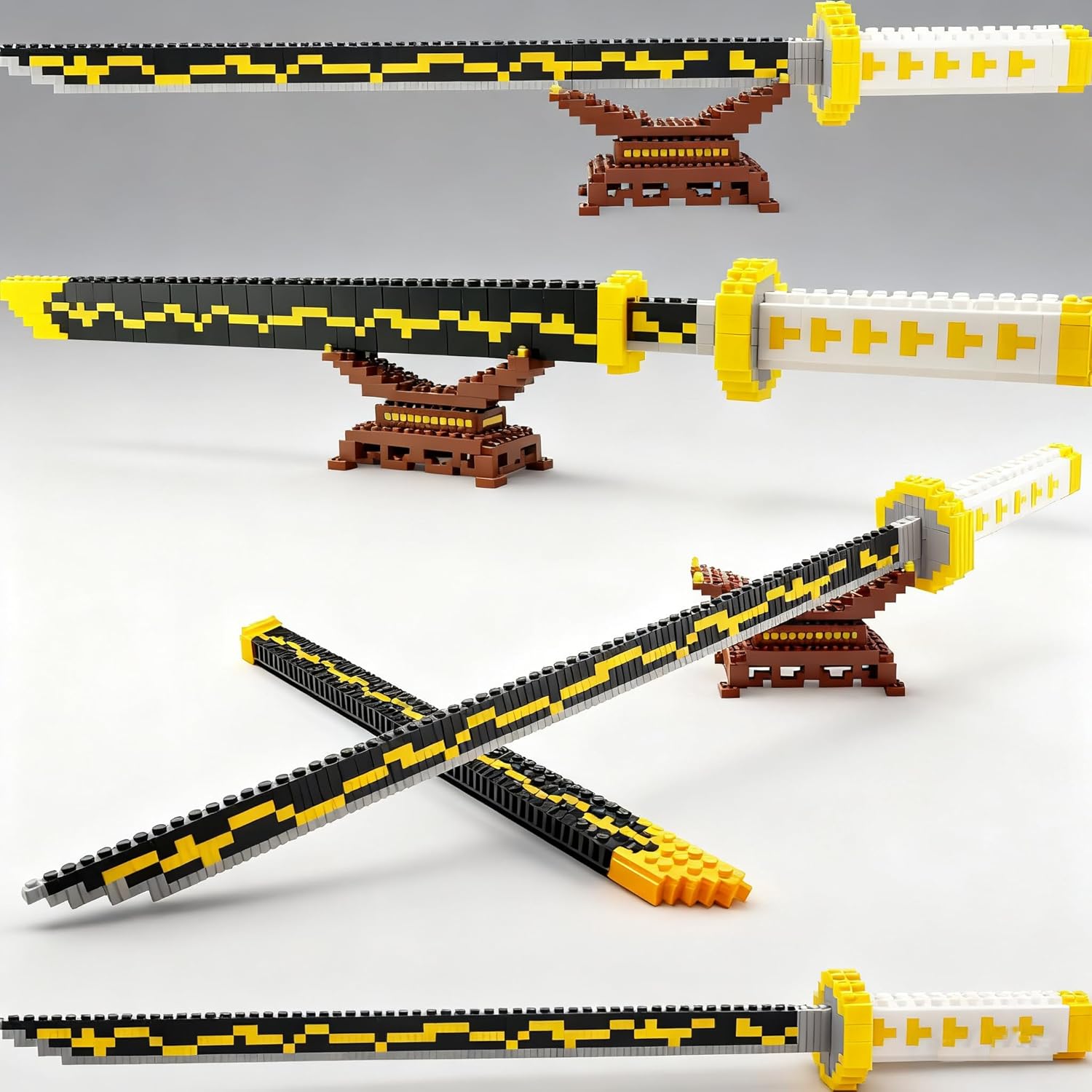 Beego Anime Sword Building Kit Set, 27.8in Cosplay Zenitsu Sword Building Blocks Toy Set with Scabbard and Stand, Samurai Katana Gift for Adults, Teen 14+ (1000+ Pieces)