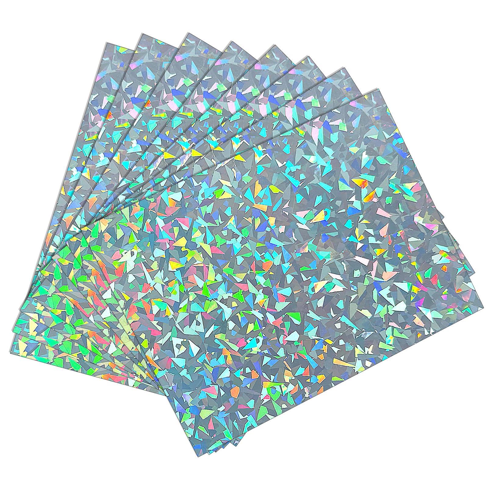 Starziwen 25 Sheets A4 Holographic Sticker Paper, Diamond Pattern Printable Vinyl for Inkjet and Laser Printer, Broken Glass Effect, Waterproof, Dry Quickly