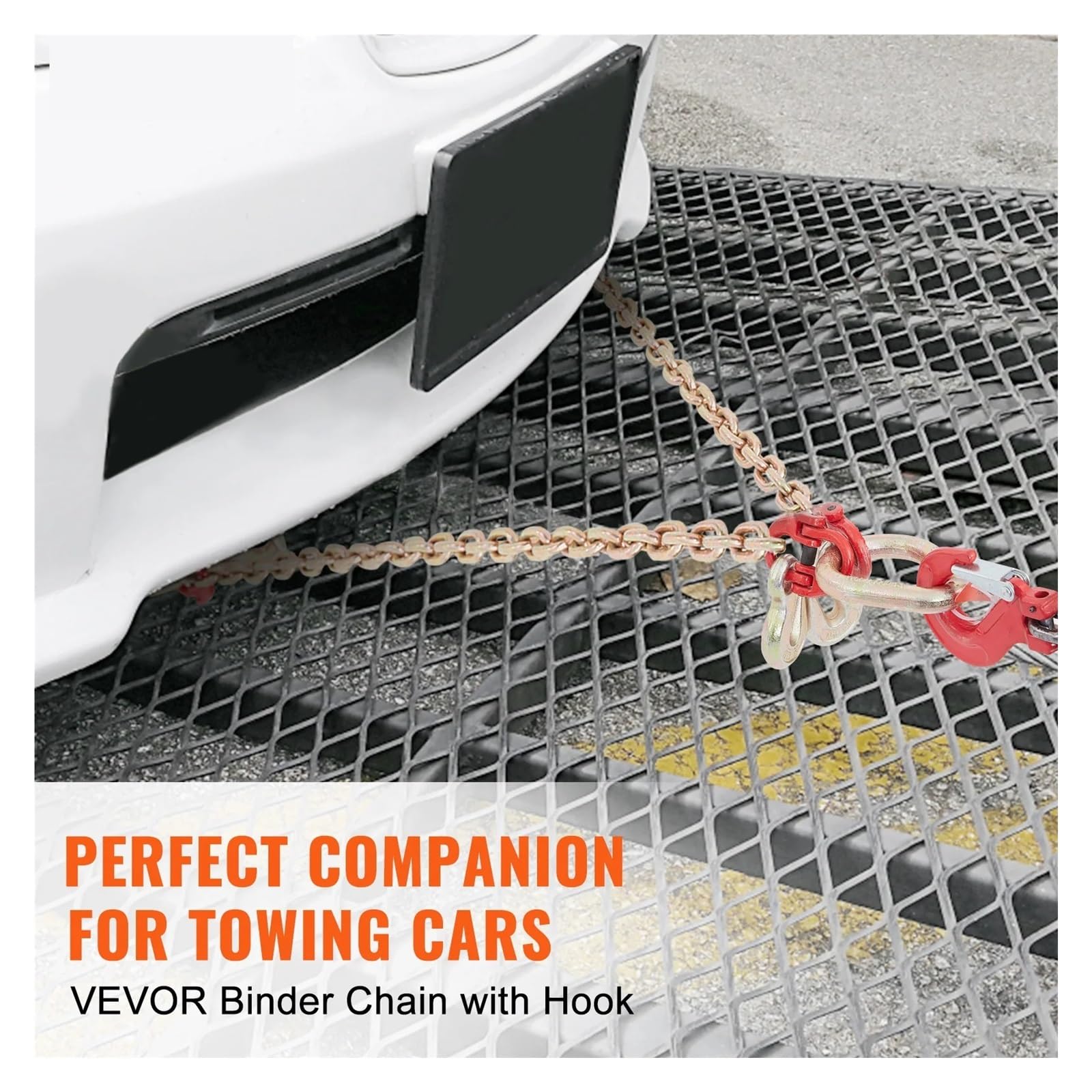 Brida de cadena remolque en V 9620 lb, límite carga trabajo 5/16'' x 3' G80 con ganchos racimo RTJ y grillete D for elevación movimiento Depósito