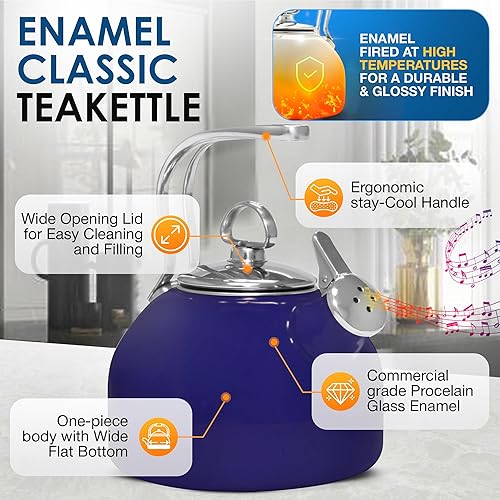 Miniatura 2 de Chantal tetera clásica con esmalte sobre el acero Azul Cobalt Blue