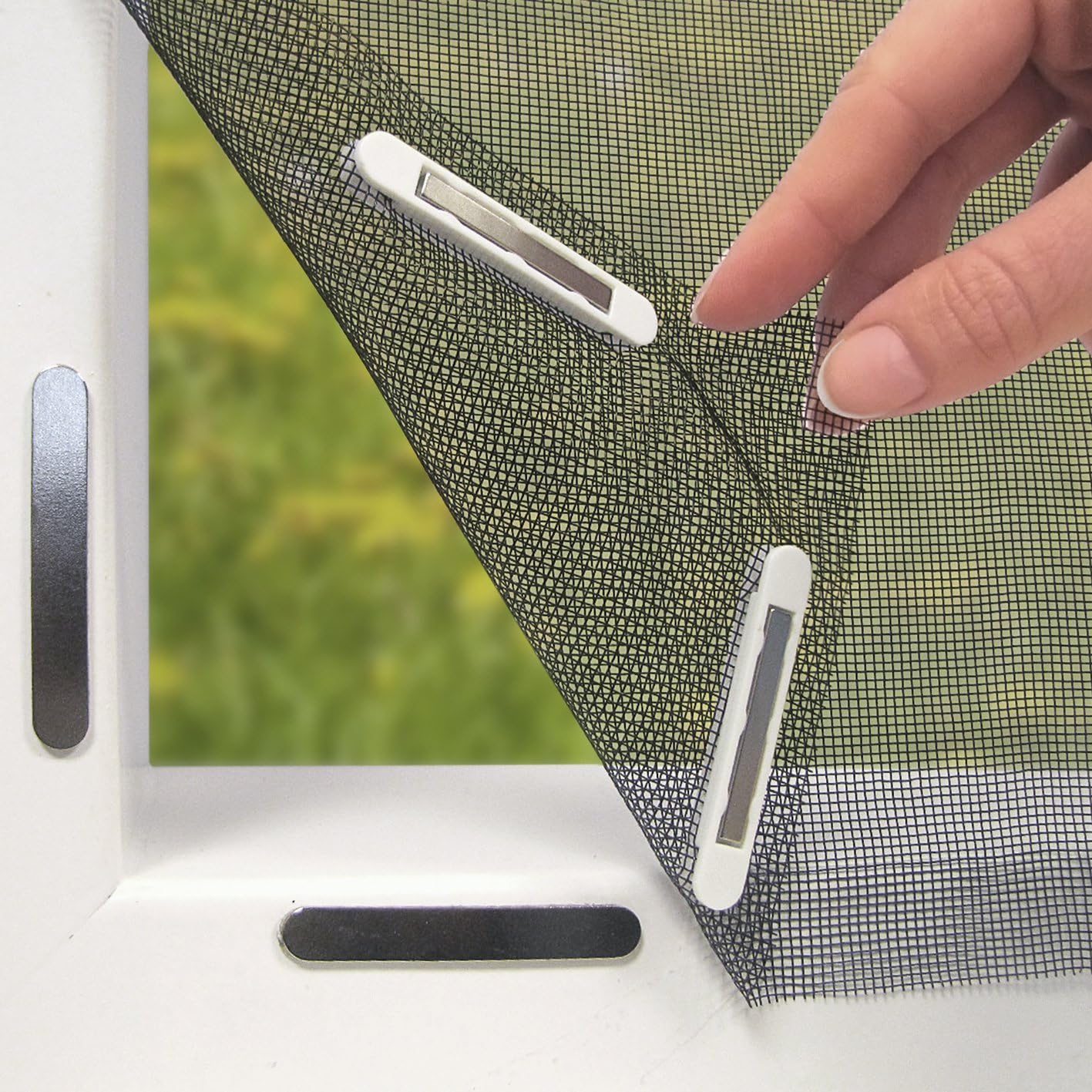EASYmaxx Magic Click Window Mosquito Net | Insect Protection | With Click-On Magnets | Semi-Transparent | Cut To Size | Black