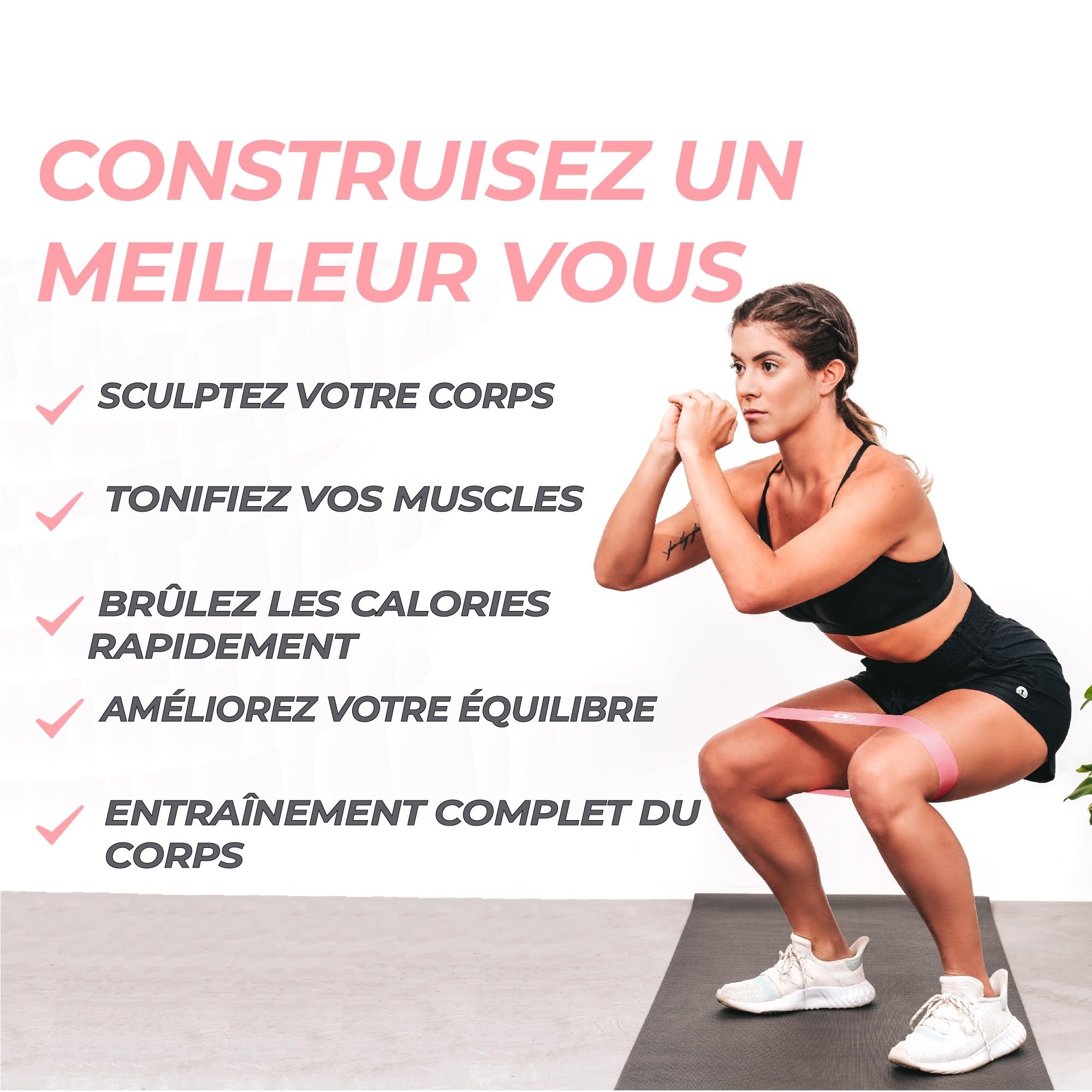 Coresteady Bande Élastique Fitness - Bandes de Résistance pour Musculation et Rééducation