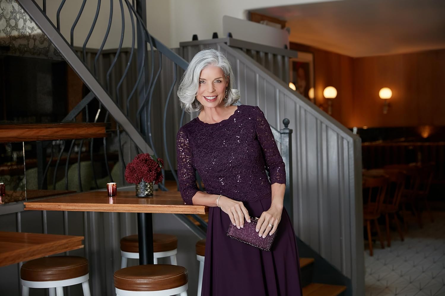 Alex Evenings Women's Tea Length Embroidered Bodice Mother of The Bride Gown, Wedding Guest Dress - Image 3