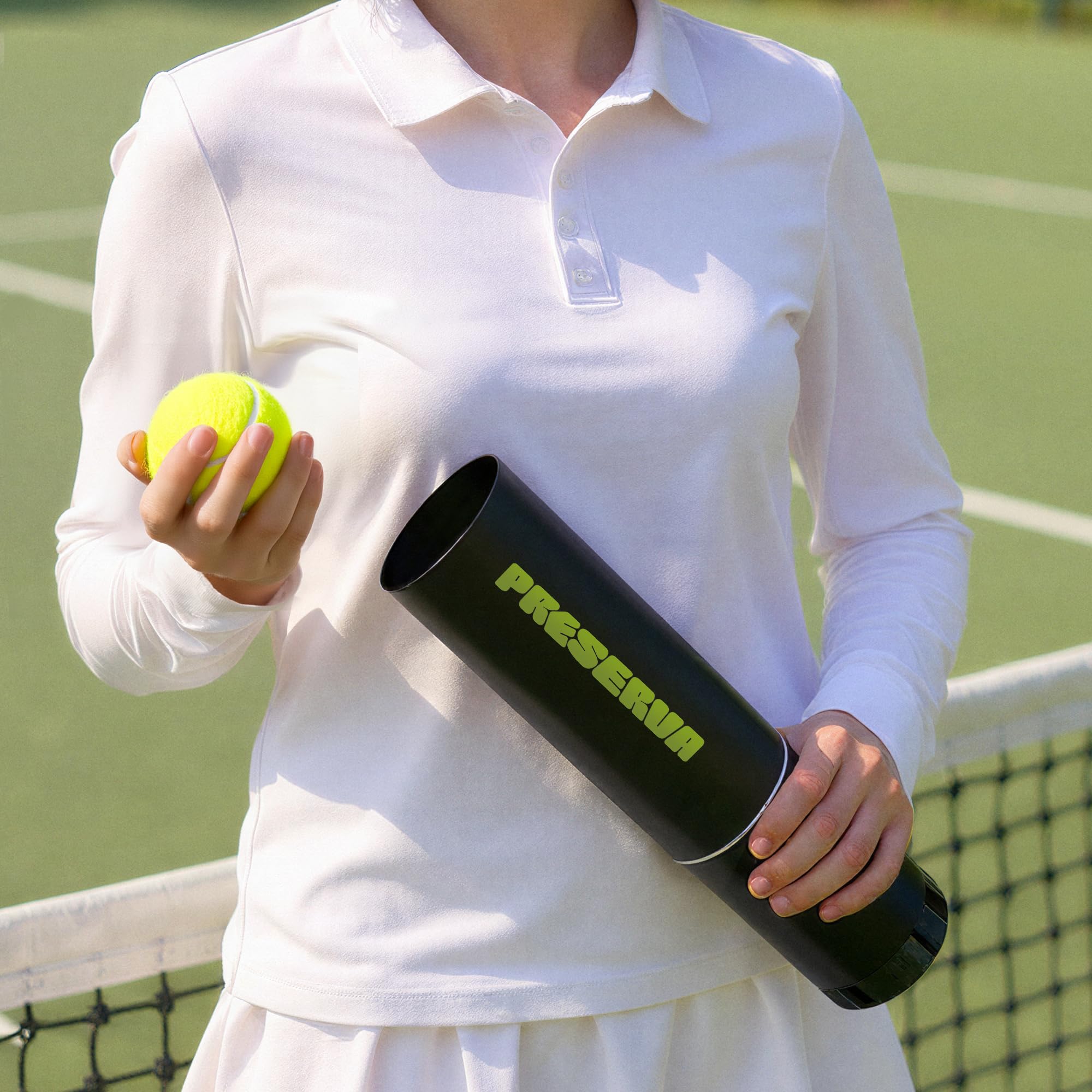 Preserva - Pressurizzatore per palline da padel | Nessuna pompa pressurizzata per 3 palline | Ricaricabile | Estende il rimbalzo e la durata della palla | Salva palline solo paddle